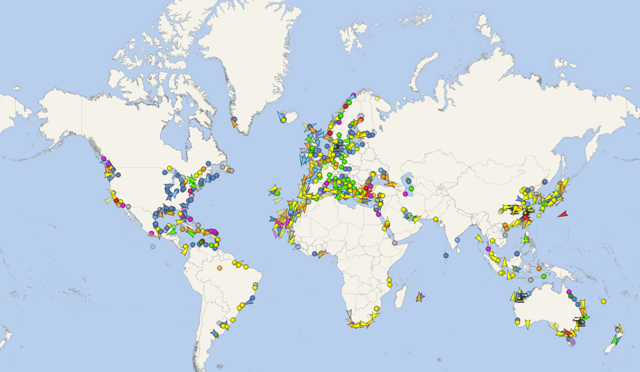 Ships in Transit (as of 1/12/16 at 7:15 PM EST)