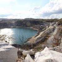 Scenic information overlook of the old marble pit at the Imerys Marble Quarry in Sylacauga, Alabama